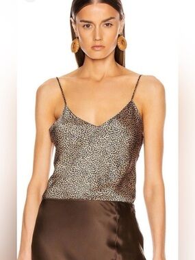 Nili Lotan Isabella silk mini leopard print cami. Size Large. New with tags